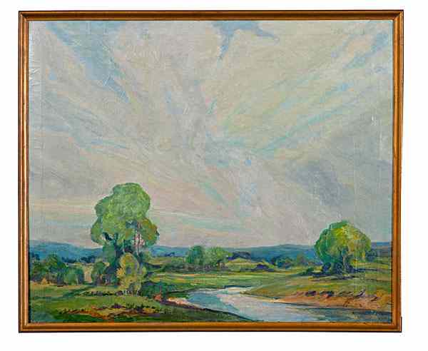 Appraisal: Landscape with River by Gretchen Meyncke Gretchen Meyncke American -