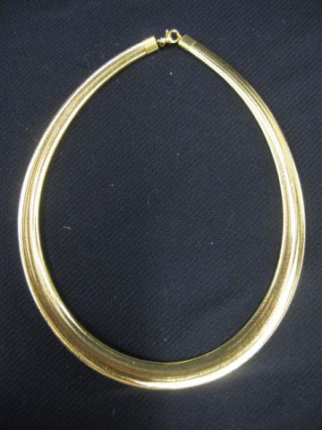 Appraisal: k Gold Necklace tapered Omega style long