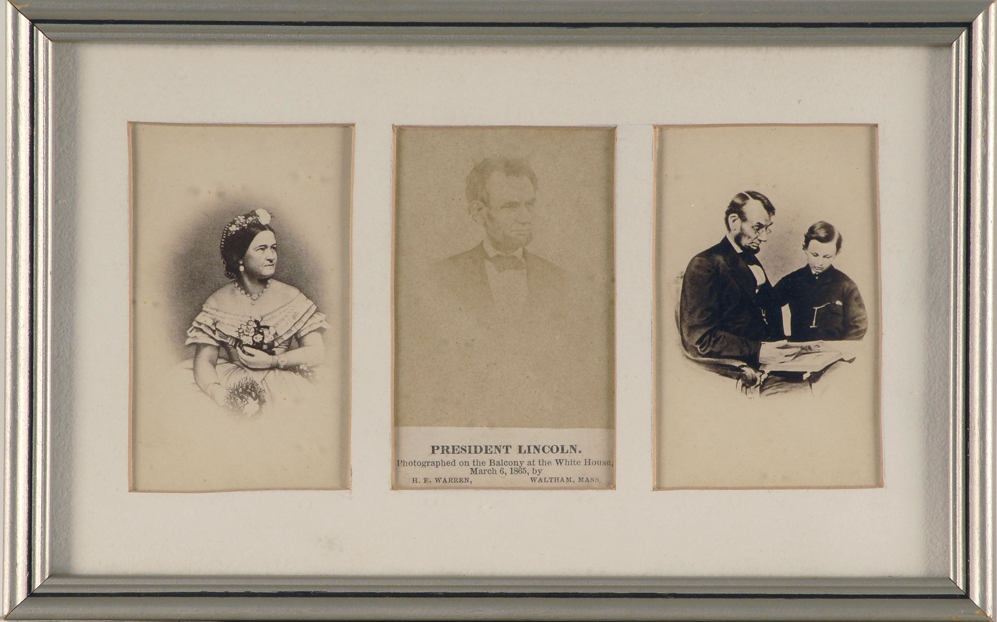 Appraisal: THREE CABINET CARDS PERTAINING TO ABRAHAM LINCOLN One depicts Mary