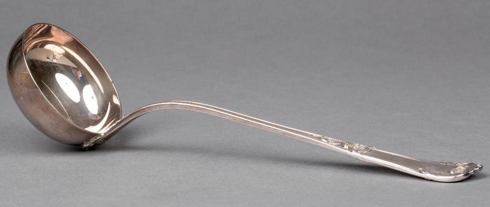 Appraisal: A BUCCELLATI STERLING SILVERPLATE GRAVY LADLE Buccellati's famously untraced pattern