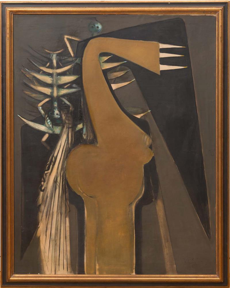 Appraisal: AFTER WIFREDO LAM - UNTITLED Oil on canvas bearing signature