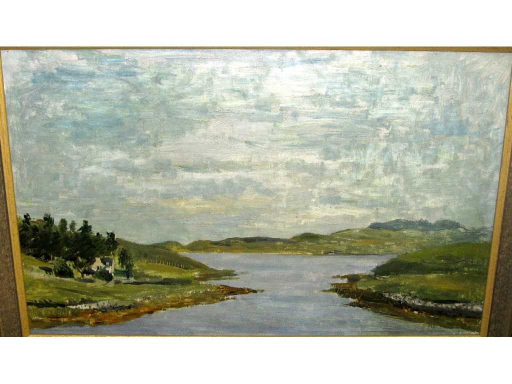 Appraisal: Oil on board coastal landscape signed and dated MacLeod