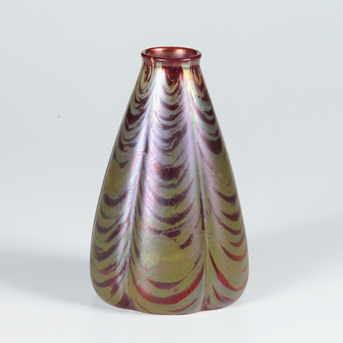 Appraisal: WELLER Sicard lobed tapering vase unusually decorated with snails and