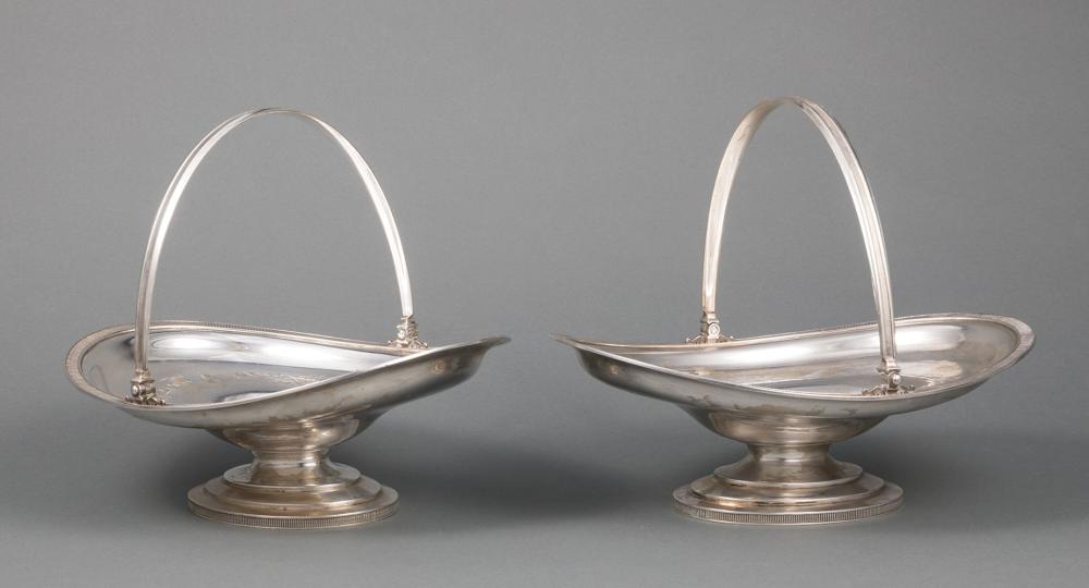 Appraisal: Rare Pair of American Sterling Silver Cake Baskets William Bogert