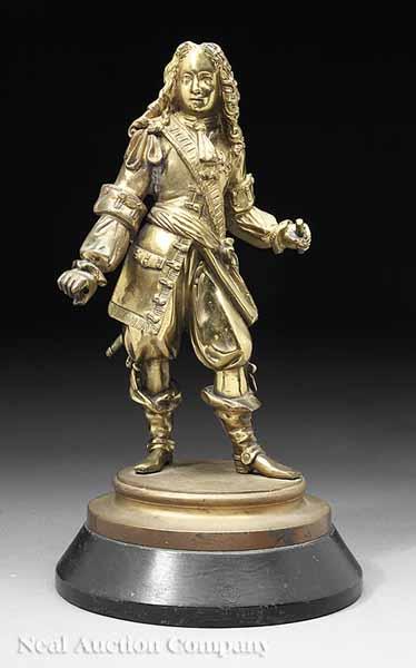 Appraisal: A French Gilt Bronze Figure of a Cavalier th c