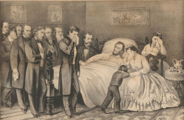 Appraisal: Currier Ives print Death of President Lincoln at Washington D