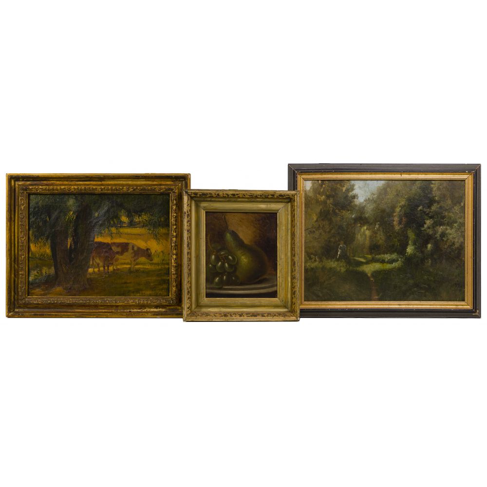 Appraisal: OILS ON CANVAS AND BOARD ASSORTMENT items including George Wilkie