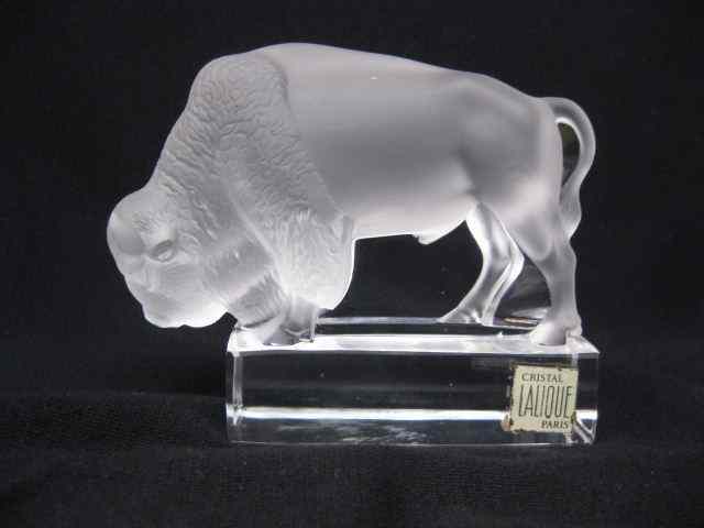 Appraisal: Lalique Crystal Figurine of a Buffalo frosted signed '' tall