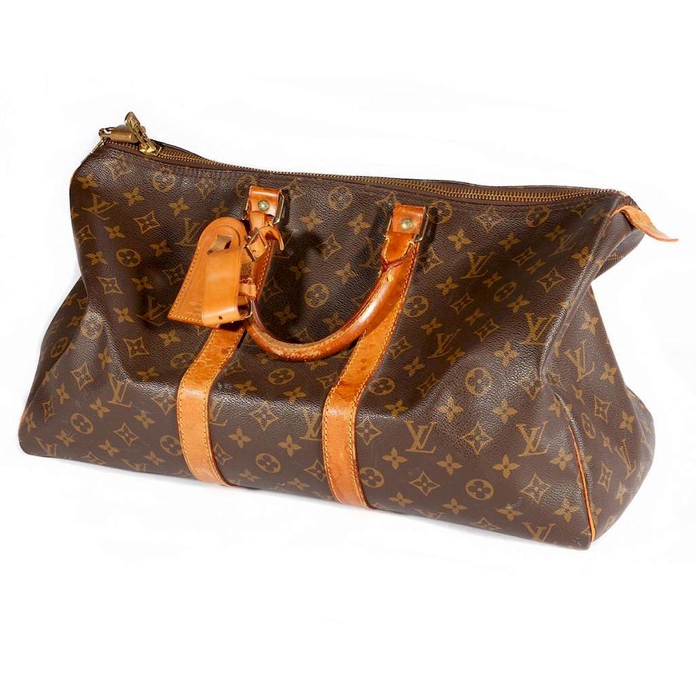 Appraisal: Louis Vuitton Monogram Leather Keepall measuring x x in with