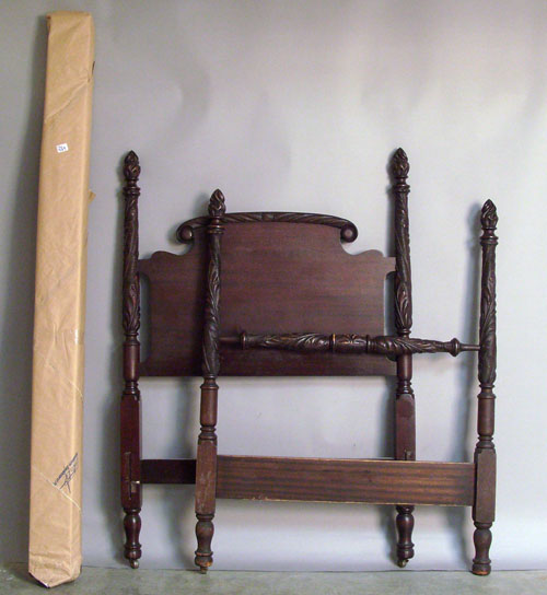 Appraisal: Pair carved mahogany single beds early th c h x