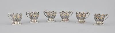 Appraisal: A Set of Six Sterling Reticulated Silver Demitasse Cup Holders