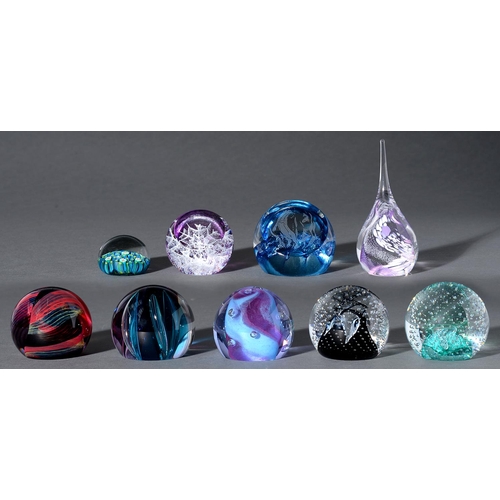 Appraisal: Eight various Caithness glass paperweights and a Murano glass paperweight