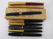 Appraisal: Seven fountain pens being a Parker a Parker with box