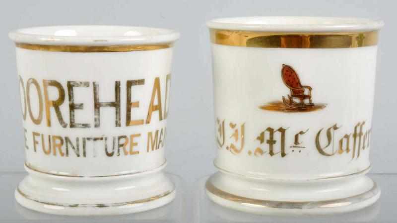 Appraisal: Lot of Shaving Mugs Description Includes one for Moorehead Furniture