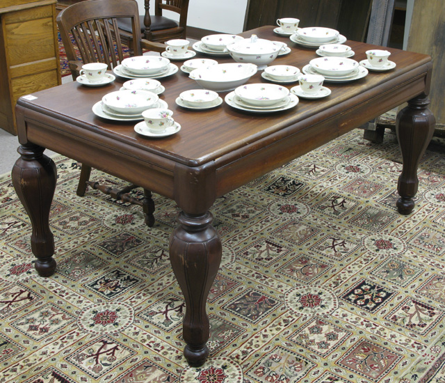 Appraisal: MAHOGANY PARTNER'S LIBRARY TABLE American early th century having a