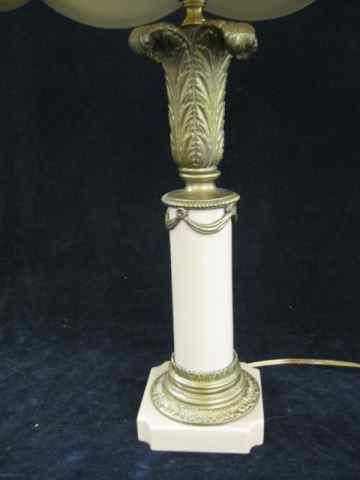 Appraisal: Bronzed Porcelain Table Lamp column decor '' body