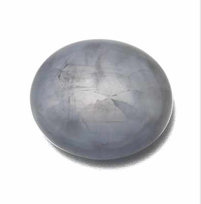 Appraisal: An Unmounted Carat Grey Star Sapphire Oval cabochon cut grey