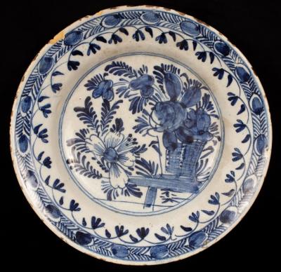 Appraisal: A blue and white Delft plate th Century cm diameter