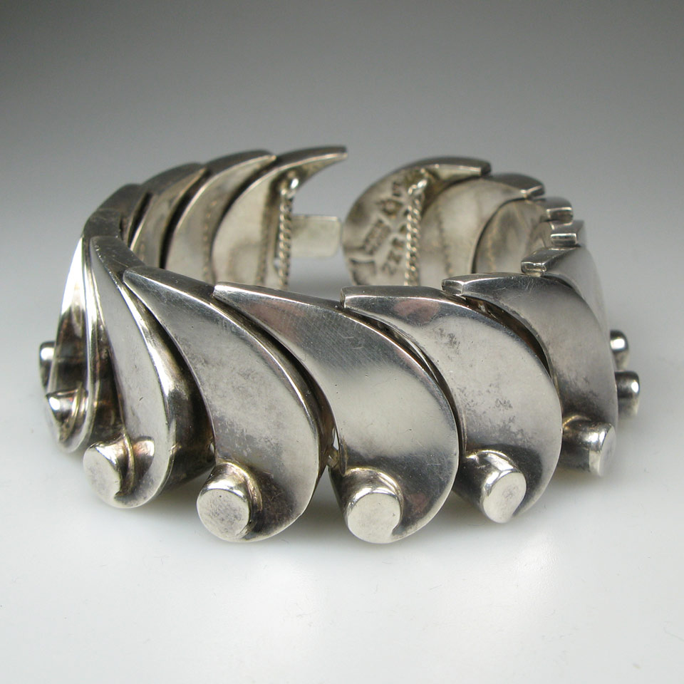 Appraisal: Antonio Pineda Mexican Grade Silver Bracelet ZZ circa s clasp