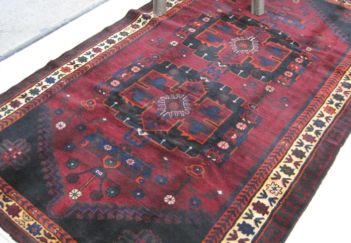 Appraisal: PERSIAN MOSUL CARPET Kurdish tribal southwestern Iran centering a pair