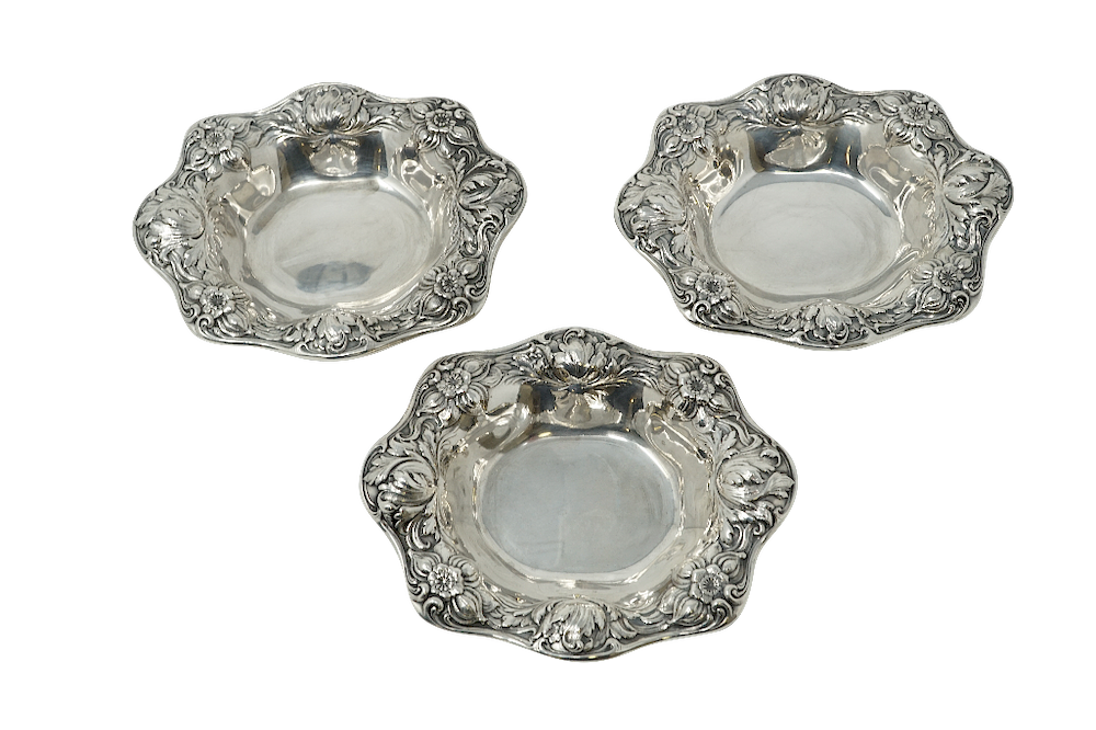 Appraisal: Three Gorham Sterling Silver La Scala Bon Bon Bowls Lot