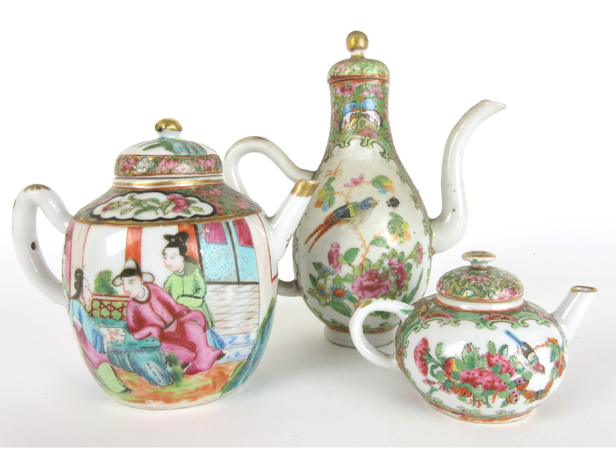 Appraisal: A Cantonese famille rose teapot and cover cm high and