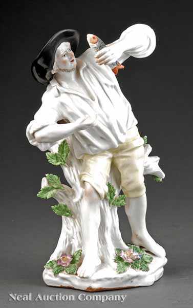 Appraisal: A Meissen Porcelain Figure of a Fisherman th c marked