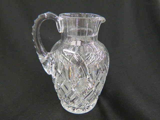 Appraisal: Cut Glass Pitcher brilliant period diamond ray designs excellent