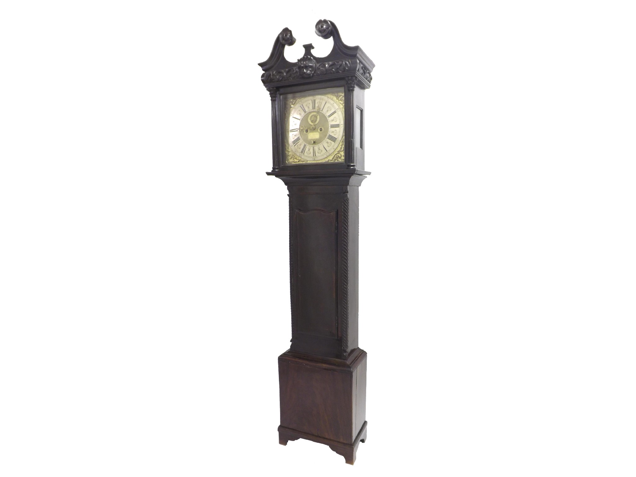 Appraisal: Irish mahogany eight day longcase clock the square brass dial