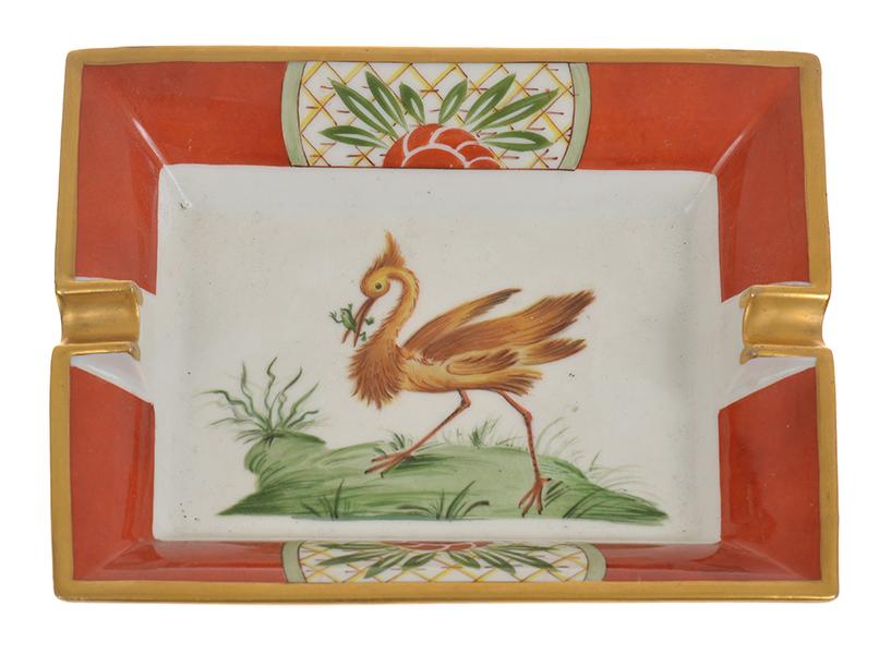 Appraisal: A HERMES BROWN HERON ASHTRAY cm wide