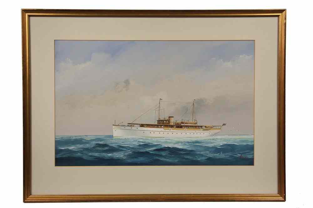 Appraisal: W C GOUACHE - Motor Yacht 'Aime Jean' by Joseph