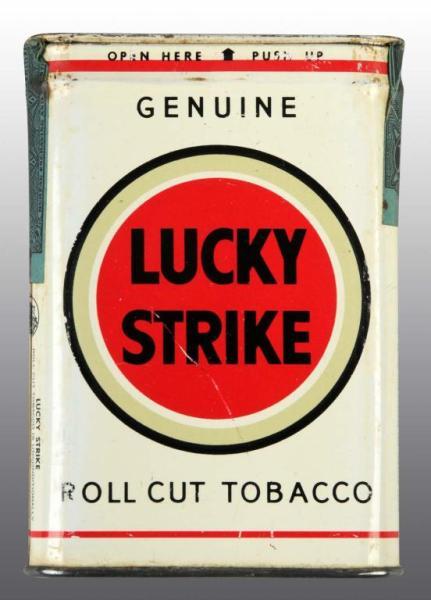 Appraisal: Lucky Strike Vertical Pocket Tobacco Tin Description Manufactured by the