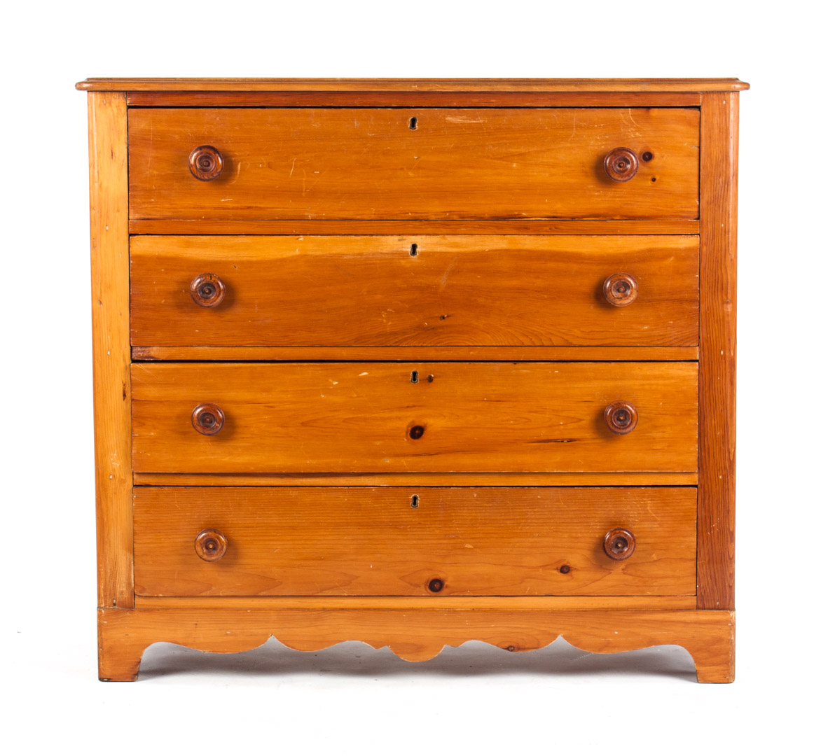 Appraisal: Victorian pine cottage chest flat top with molded edge over