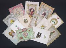 Appraisal: Lot of Valentines Lace cut valentine cover features a hand