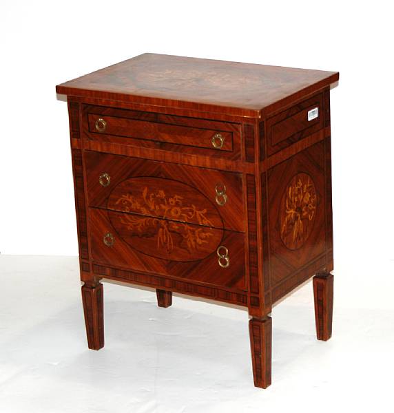 Appraisal: A pair of Italian inlaid hardwood night stands height in