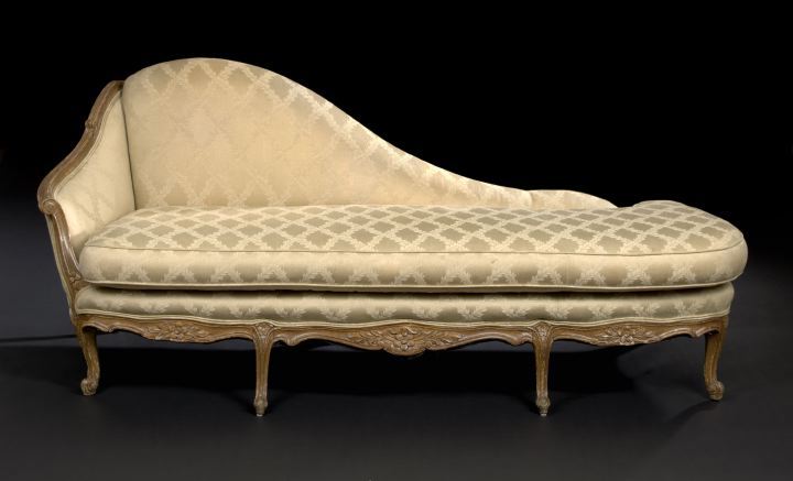 Appraisal: Opposing Pair of Louis XV-Style Fruitwood Recamiers third quarter th