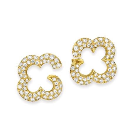 Appraisal: Pair of Gold and Diamond Earclips Van Cleef Arpels Estimate