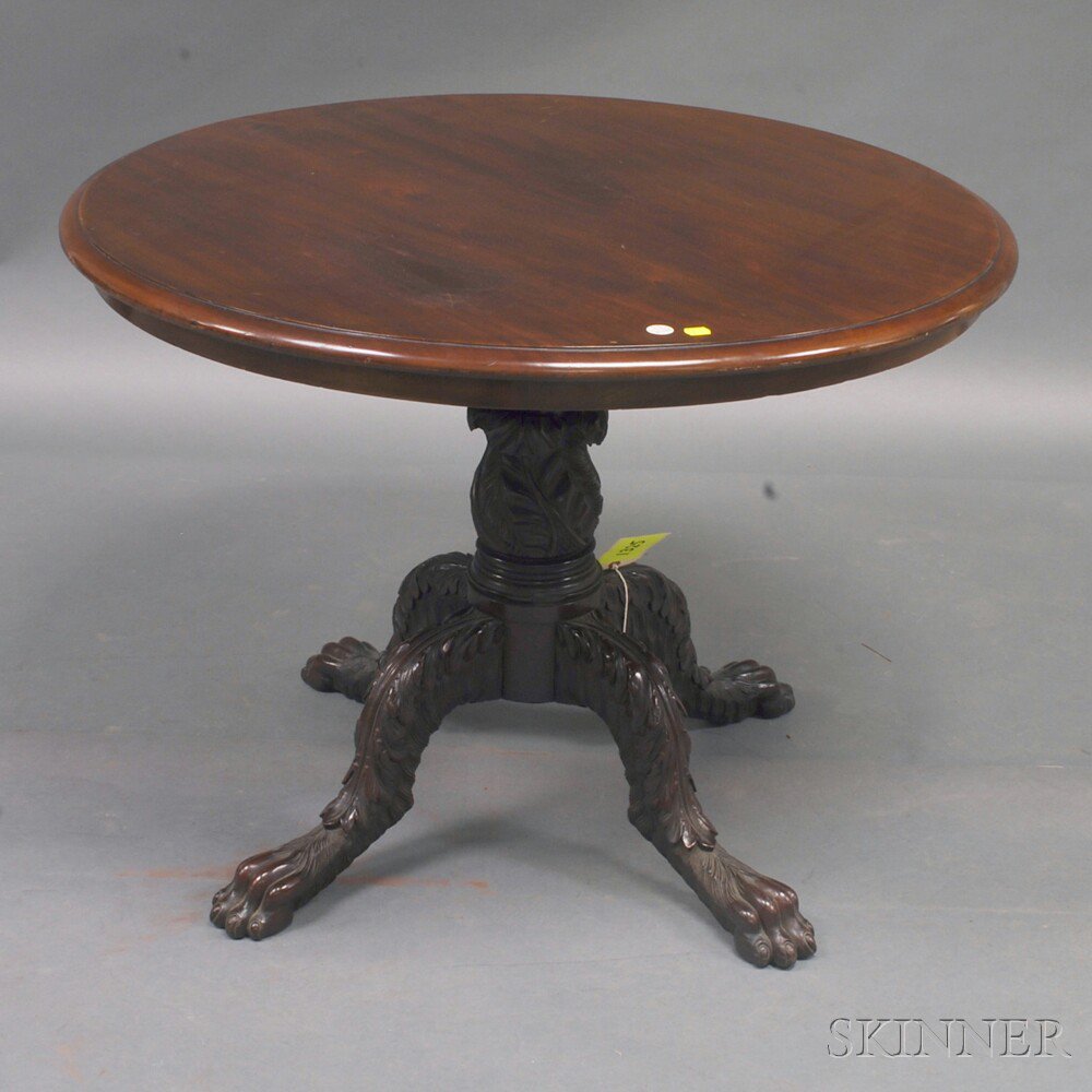 Appraisal: Classical Carved Mahogany Table mid to late th century the