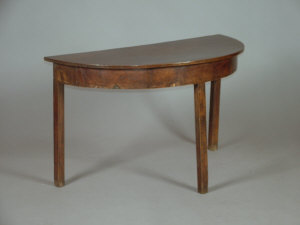 Appraisal: An oak demi-lune side table late th century the top