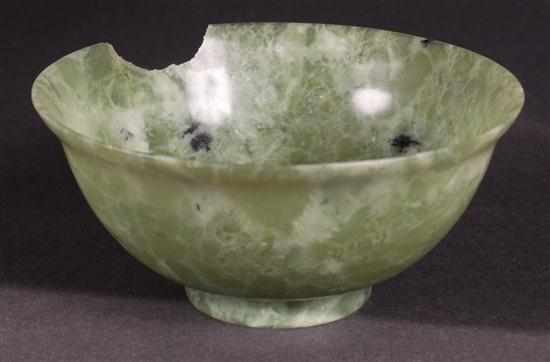 Appraisal: Chinese carved hardstone fanciful creature and a carved jade bowl