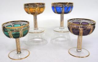 Appraisal: Bohemian Multicolored Cut Of colored and colorless glass and gilding