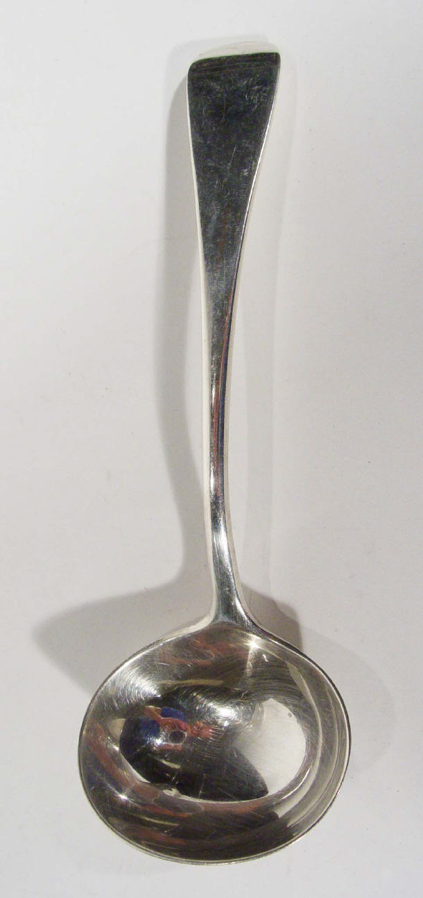 Appraisal: Large Georgian silver soup ladle London