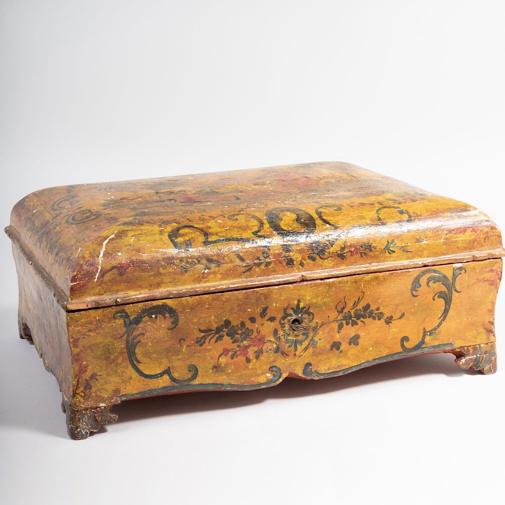 Appraisal: Venetian Rococo Style Lacquer Box With stencil shield mark above