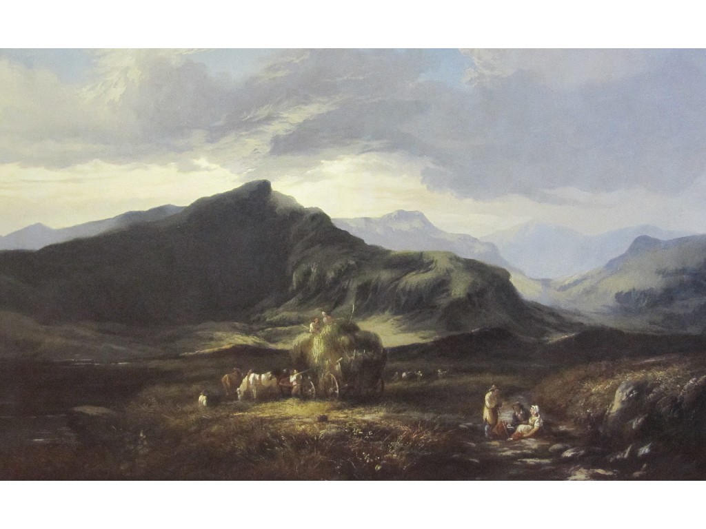 Appraisal: SCOTTISH SCHOOL TH CENTURY GATHERING THE HAY IN A GLEN