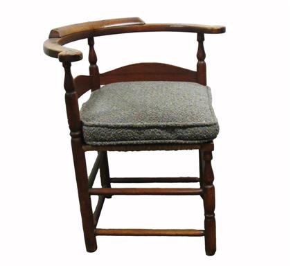 Appraisal: Maple and chestnut corner or roundabout chair probably massachuset ts