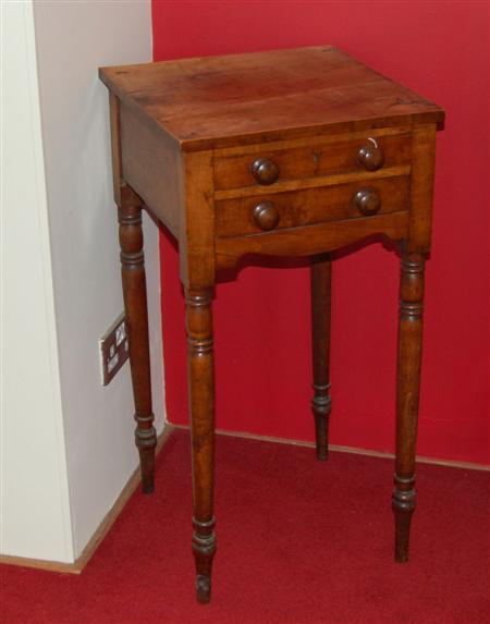 Appraisal: REGENCY WALNUT-VENEERED SIDE TABLE CIRCA the square top above two