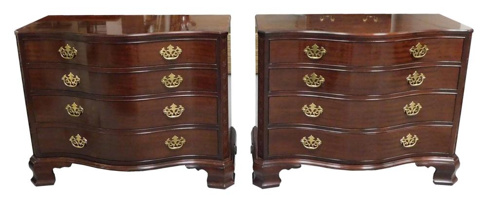 Appraisal: Pair of Historic Charleston reproduction chests by Baker mahogany Chippendale