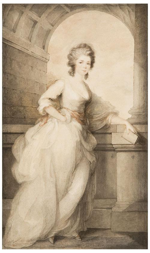 Appraisal: Ozias Humphry - Portrait of Mrs Frances Abington standing full