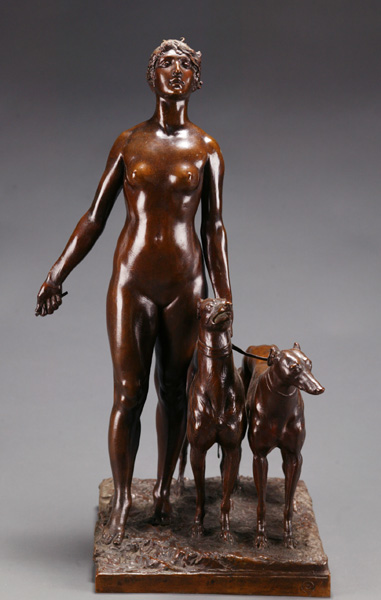 Appraisal: Hinton Charles Louis - Bronze statue of Diana and her