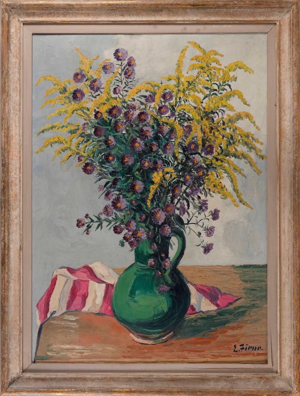 Appraisal: ERNEST FIENE NEW YORK GERMANY - TABLETOP STILL LIFE OF